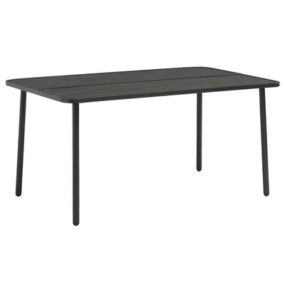vidaXL Trädgårdsbord mörkgrå 150x90x72 cm stål