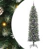 vidaXL Konstgjort smalt jultr&auml;d Gr&ouml;n och Vit 240 cm