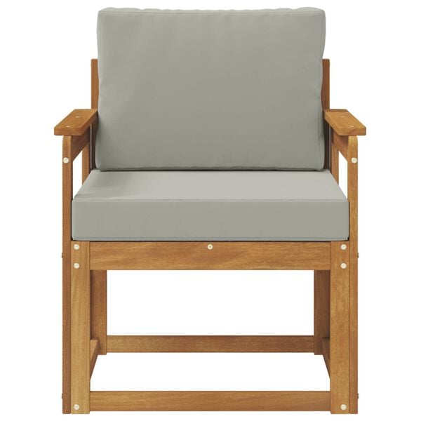 vidaXL Utomhussoffa Massivt akaciatr&auml; och polyester Naturlig