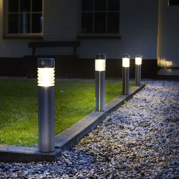 Luxform Hybrid solcellslampa med r&ouml;relsesensor LED Arizona PIR silver