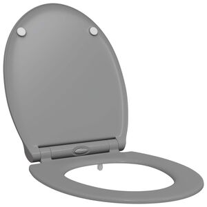 vidaXL Toalettstol Gr&aring; 45,5 x 37,5 x 3,8 cm Duroplast
