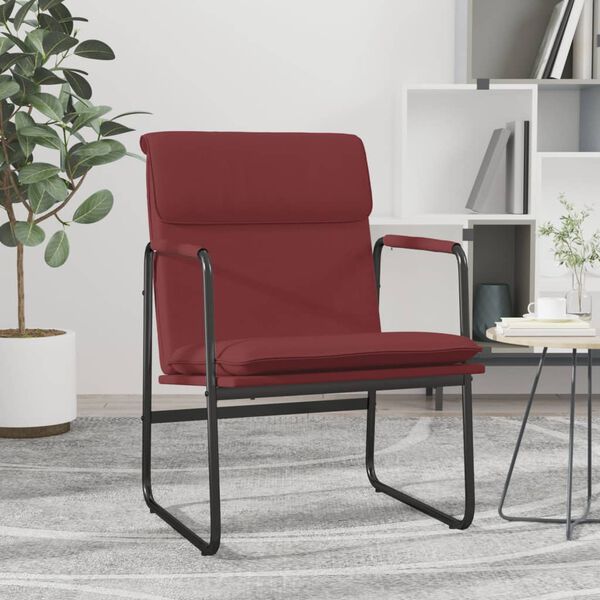 vidaXL Loungestol vinr&ouml;d 55x64x80 cm konstl&auml;der