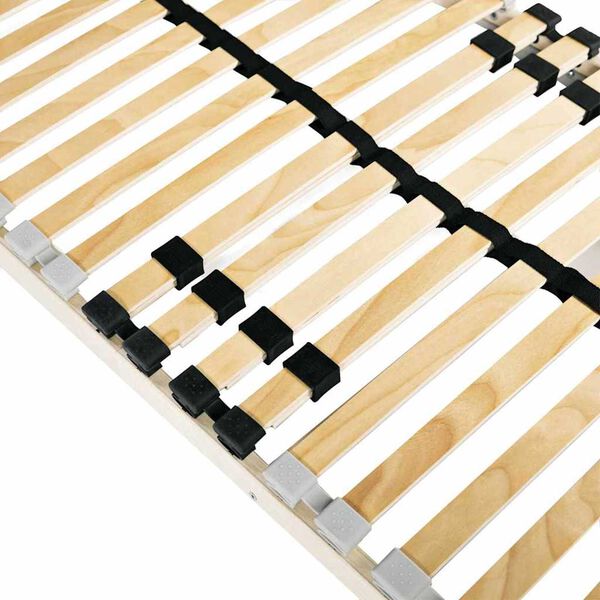 vidaXL Ribbad s&auml;ngbotten Brun 80 x 190 cm Massivt boktr&auml;