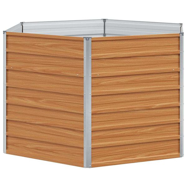 vidaXL H&ouml;jd Tr&auml;dg&aring;rdsb&auml;dd Ljusbrun 129 x 129 x 77 cm Galvaniserat St&aring;l