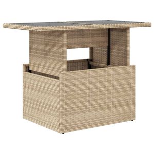 vidaXL Tr&auml;dg&aring;rdsbord med glasskiva beige 100x55x73 cm konstrotting