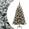 vidaXL Konstgjord julgran med kulor 240 cm 300 LED-lampor Varmvit