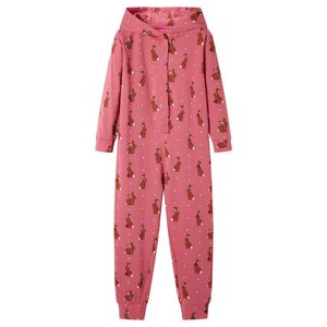 Barnpyjamas med huva gammelrosa 104
