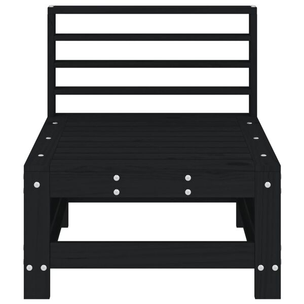 vidaXL Mittensoffa svart massiv furu