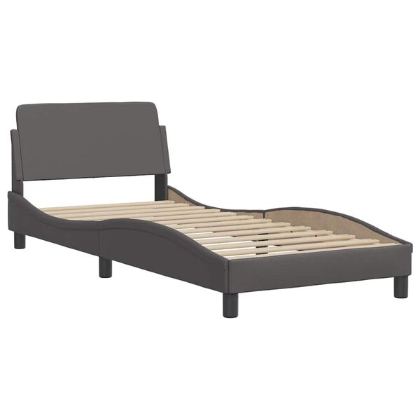vidaXL Bed Frame "Dover" Grey 90x190 cm Faux Leather