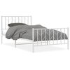 vidaXL S&auml;ngram med huvudgavel och fotgavel vit metall 107x203 cm