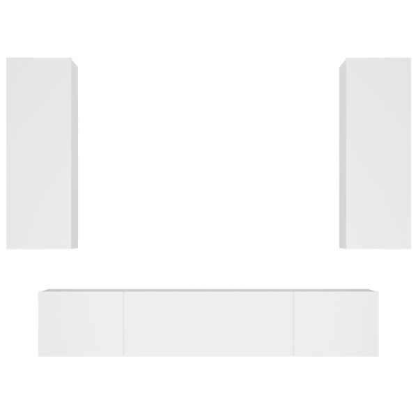 vidaXL Tv-bänk 4 delar vit konstruerat trä