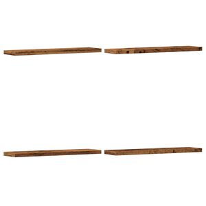 vidaXL V&auml;gghyllor 4 st &aring;ldrat tr&auml; 40x10x1,5 cm konstruerat tr&auml;