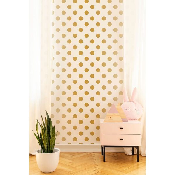 Kids at Home Tapet Dotty Gold vit och guld 100105