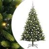 vidaXL Konstigt hinged julgran 300 LEDs Gr&ouml;n 180 cm PVC och PE