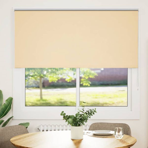 vidaXL Rullgardin m&ouml;rkl&auml;ggningsbar beige 160x150 cm tyg bredd 156,6 cm