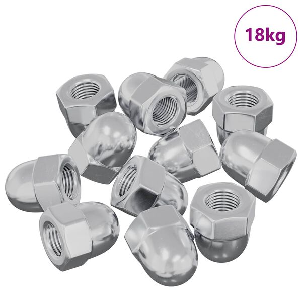 vidaXL Muttern 9574 pcs Silver M6 x 10 mm J&auml;rn