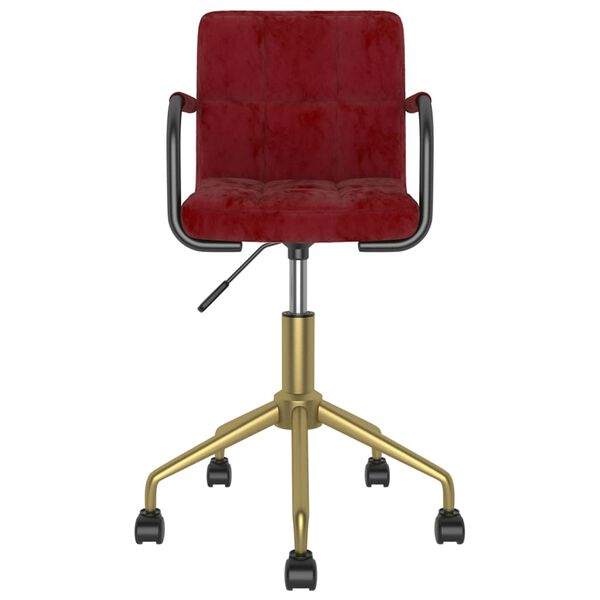 vidaXL Matstolar snurrbara 2 st vinr&ouml;d sammet