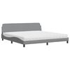 vidaXL Bed with Mattress "Dover" Light Grey 200x200 cm Fabric