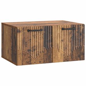 vidaXL V&auml;ggmonterad TV-b&auml;nk Gammalt tr&auml; 59,5 x 41 x 30 cm