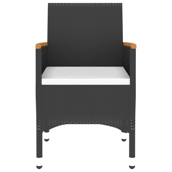 vidaXL Caféset 5 delar konstrotting och härdat glas svart