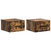 vidaXL V&auml;ggmonterat S&auml;ngbord med l&aring;da 2 pcs R&ouml;kt ek 34,5 x 33 x 20 cm