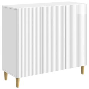vidaXL Sideboard Vit h&ouml;gglans 89 x 34,5 x 80 cm Konstruerat tr&auml;