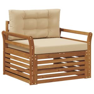 vidaXL Utomhussoffset Massivt akaciatr&auml; och polyester Naturf&auml;rg