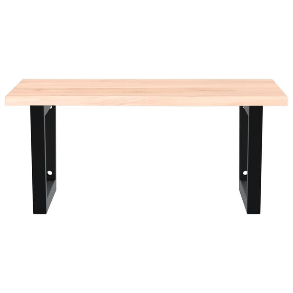 vidaXL V&auml;ggmonterad handfatshylla st&aring;l och massiv ek