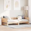 vidaXL Utdragbar Dagbädd Brun 203,5 x 184 x 56,5 cm Massiv furu