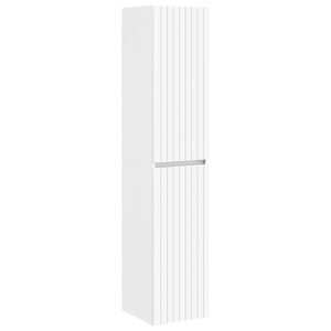 vidaXL V&auml;ggmonterat Badrumssk&aring;p Vit 33 x 34,5 x 160 cm Konstruerat tr&auml;