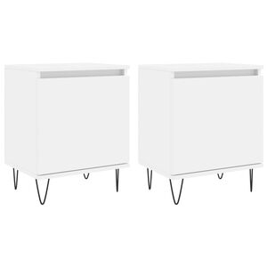vidaXL S&auml;ngbord 2 st vit 40x30x50 cm konstruerat tr&auml;