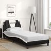 vidaXL Bed "Viana" with Mattress Black and White 90x190 cm Faux Leather
