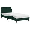 vidaXL Bed with Mattress "Dover" Dark Green 90x200 cm Velvet