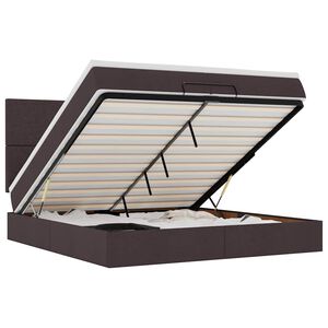 vidaXL Ottoman s&auml;ngram med madrasser m&ouml;rkbrun 200x200 cm tyg