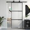 vidaXL Skjutd&ouml;rr svart 90x205 cm h&auml;rdat glas och aluminium