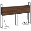 vidaXL F&ouml;rvaringsgavel med Laddstation brun ek 163 x 15 x 98 cm