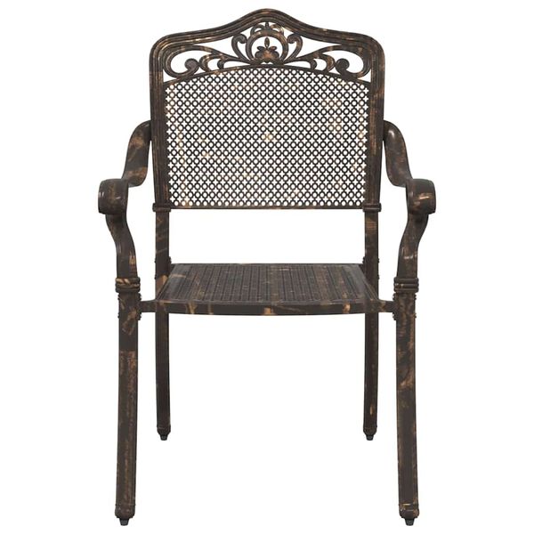 vidaXL Trädgård Stol 2 pcs Brons 55 x 56.5 x 91cm Aluminium