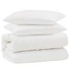vidaXL T&auml;ckeset med kudde 3 st Vit Mikrofiber