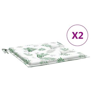 vidaXL Stolsdynor 2 st bladm&ouml;nster 40x40x4 cm tyg