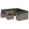 vidaXL Tr&auml;dg&aring;rdsoffset med lagring 9 pcs Gr&aring; Poly rattan
