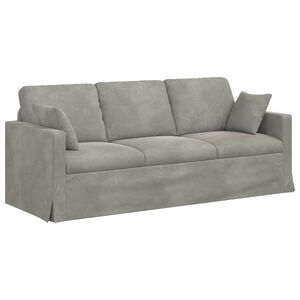 vidaXL Soffa Ljusgr&aring; 198 x 78 x 80 cm Sammet