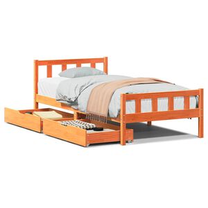 vidaXL S&auml;ngram utan madrass vaxbrun 75x190 cm massiv furu