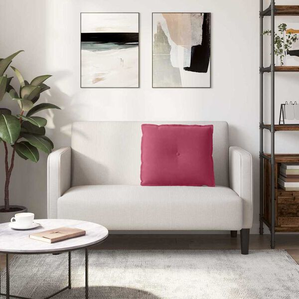 vidaXL Ryggkudde Vinr&ouml;d 60 x 50 cm Kordread tyg