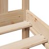 vidaXL S&auml;ng med bokhylla utan madrass 135x190cm massiv furu
