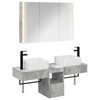 vidaXL Badrumssk&aring;psset 4 pcs Betonggr&aring; 103,5 x 15,5 x 70 cm