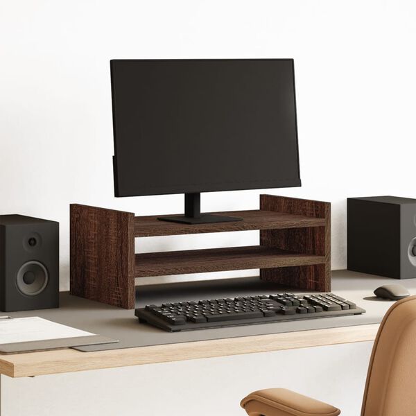 vidaXL Skärmställ brun ek 50x27x20 cm konstruerat trä