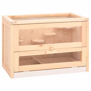 vidaXL Hamsterbur 60x35,5x42 cm massivt grantr&auml;