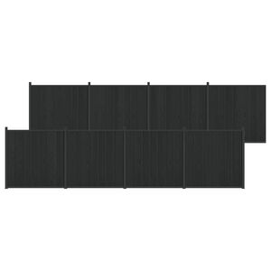 vidaXL St&auml;ngselpanel 8 st 1405 x 186,5 cm WPC och aluminium Svart