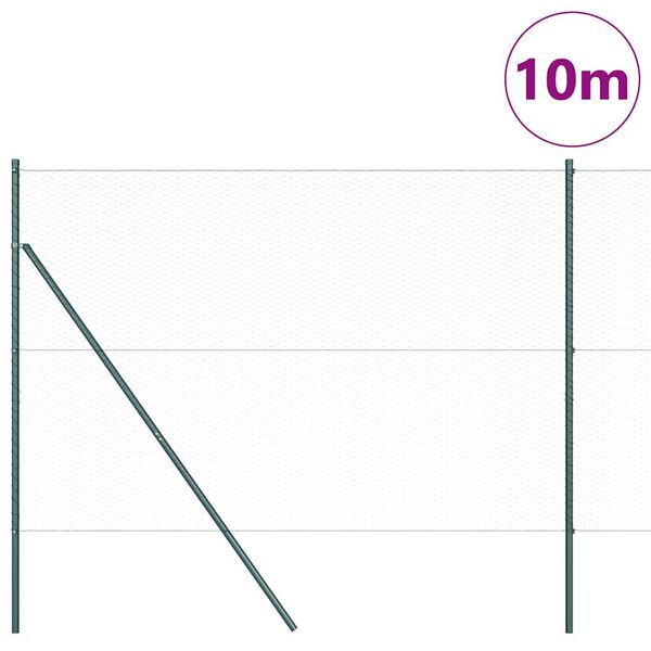 vidaXL St&auml;ngselstolpe Gr&ouml;n 10 x 1,5 m (25 mm n&auml;t) St&aring;l och PVC