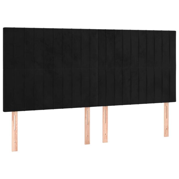 vidaXL S&auml;nggavel svart 180x5x118/128 cm sammet